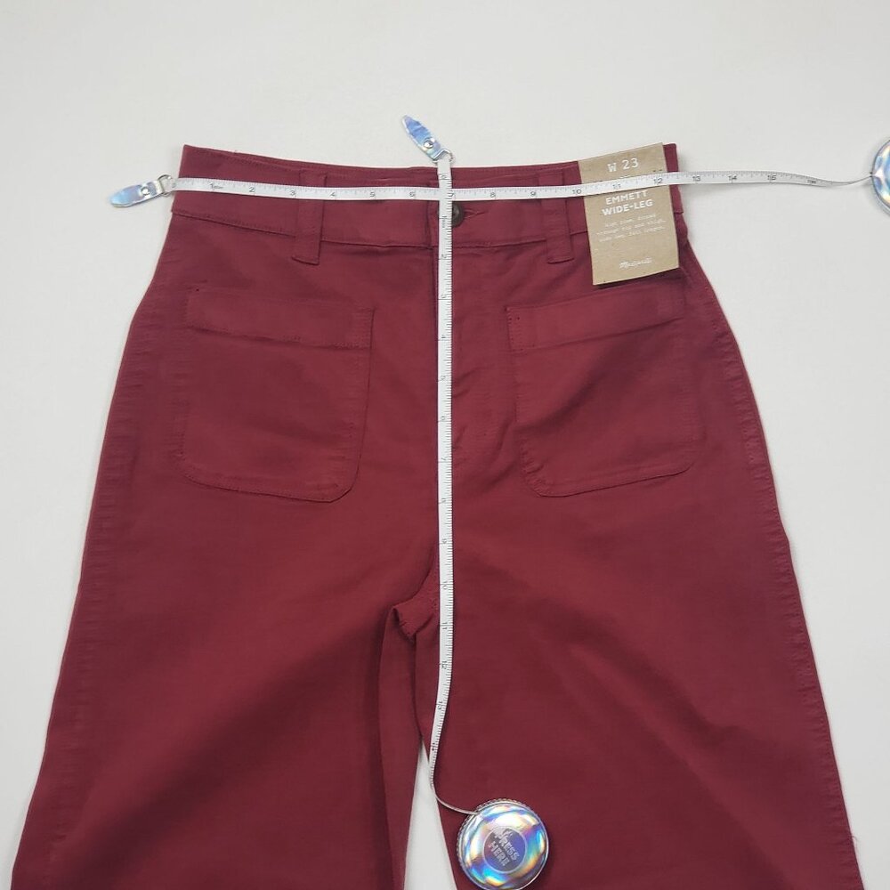 Madewell Emmett Wide-Leg Pants Women's Size 23 Claret Red Patch Pocket Edition - Picture 6 of 16